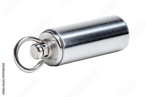 A Silver Metal Car Air Freshener Cylindrical Isolated
