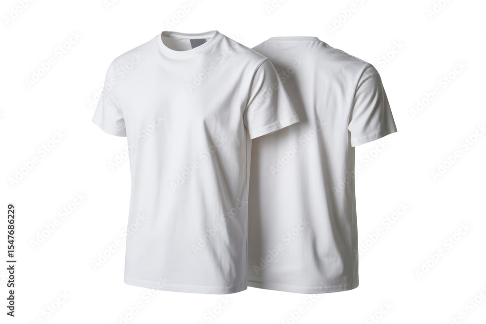Two white tshirts are isolated on white background Two white tshirts are isolated on white background