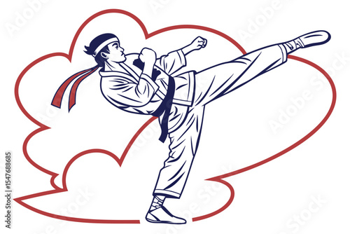 Karate Taekwondo Martial Artist Pose Art