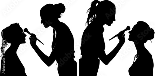 Makeup Artist Applying Cosmetics - Beauty and Glamour