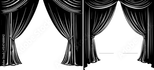 Opened Stage Curtains - Theater and Performance Background