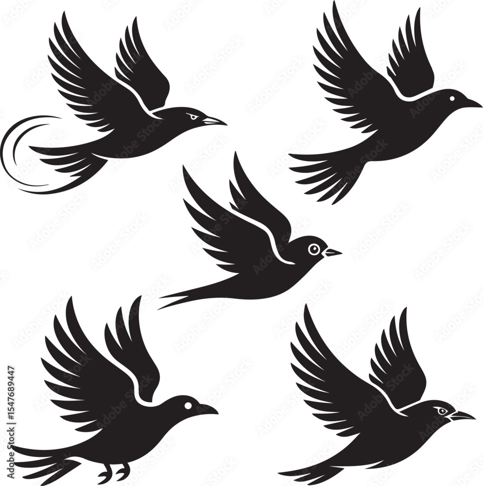 Obraz premium A set of vector birds