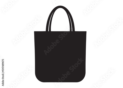 Black Tote Bag Vector, Silhouette bag ladies, Hand Drawn Shopping Bag Icon Vector, Collection of Ladies Bag Vector Silhouettes, vector silhouette of a tote bag silhouettes on the white background