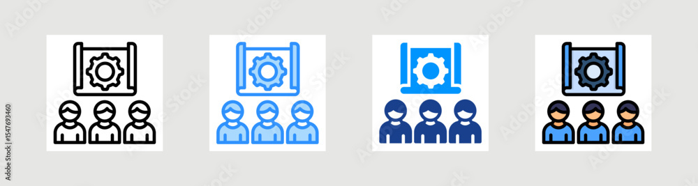 Project Team Icon Collection Set Multiple Style Project Team Icon Collection Set Multiple Style