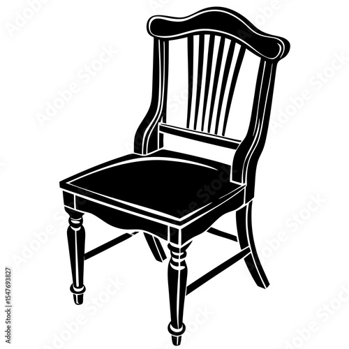 Wooden chair isolated on white background