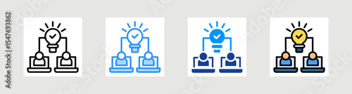 Online Brainstorming Icon Collection Set Multiple Style