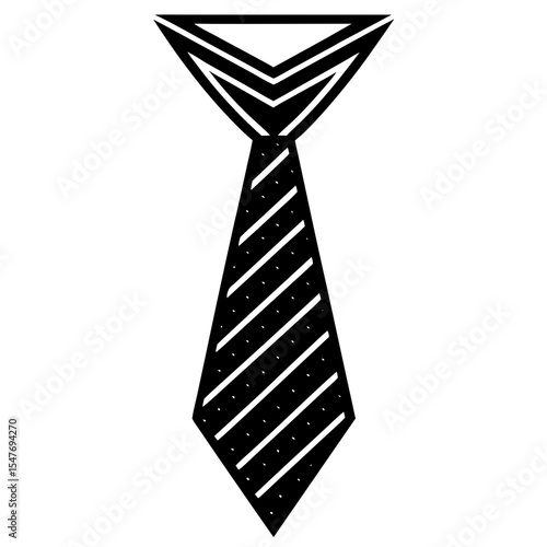 Striped tie isolated on white background