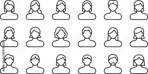 Diverse people icons set avatar profiles. eps-10
