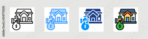 Pay Rent Icon Collection Set Multiple Style