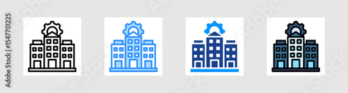 Condominium Management Icon Collection Set Multiple Style