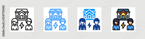 Home Dispute Icon Collection Set Multiple Style