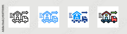 Moving Home Icon Collection Set Multiple Style