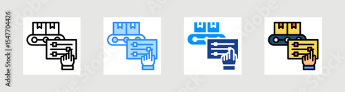 Production Control Icon Collection Set Multiple Style