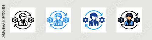 Process Management Icon Collection Set Multiple Style