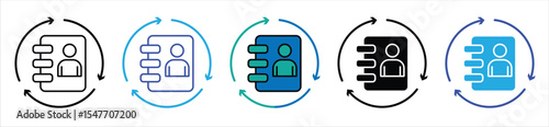 Contact Book Icon Set – Digital Address Directory and Profile Management Symbol