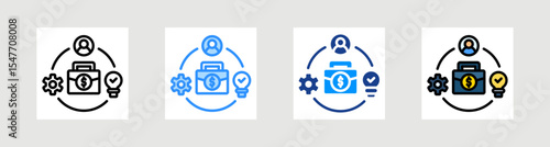 Business Model Icon Collection Set Multiple Style
