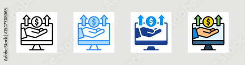 Online Revenue Icon Collection Set Multiple Style