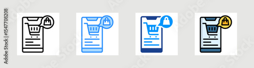 Mobile Shopping Icon Collection Set Multiple Style