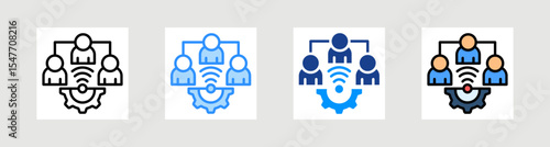 Remote Team Management Icon Collection Set Multiple Style