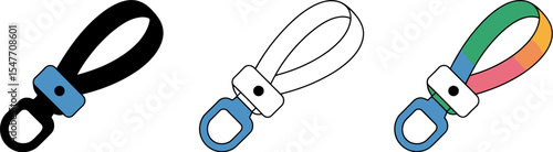 Find the best keychain strap holder lanyard wristlet keychains for keys id badges and accessories online editable stock vector