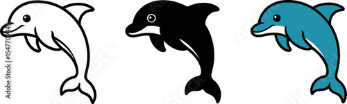 Dolphin vector illustration cute dolphin clip art dolphin drawing dolphin image dolphin graphic design vector editable stock vector