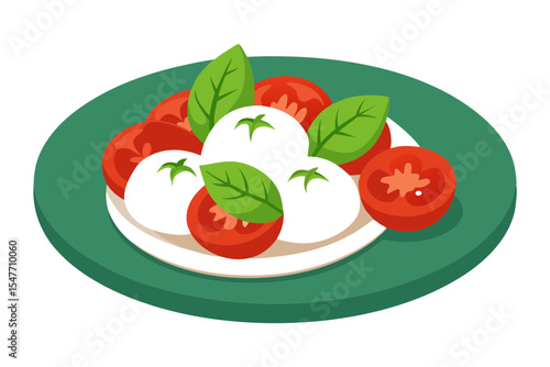 Italian Caprese Salad with Cheese and Tomato Art