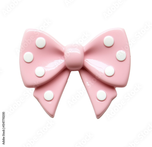 ドット柄のピンクのリボン