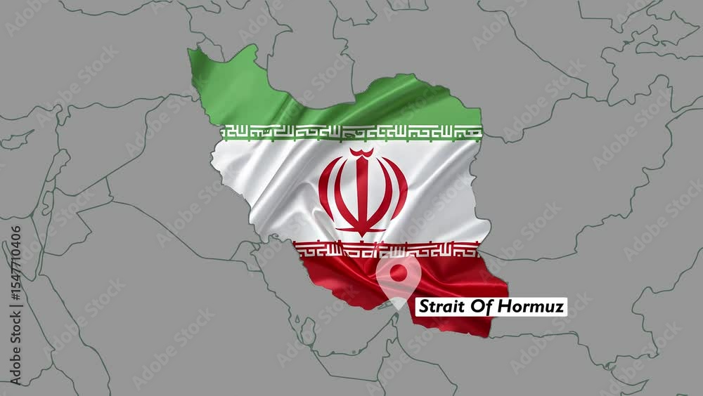 Animated vector map of the Middle East with Iran filled with its ...