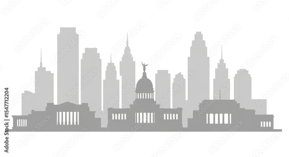 Naklejka premium Isolated City Skyline