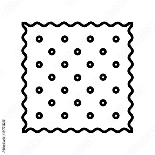 Stylized vector illustration of a black and white cracker biscuit