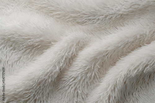 Fluffy White Fabric with Ripple Pattern