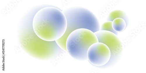 Abstract green blue gradient bubbles background