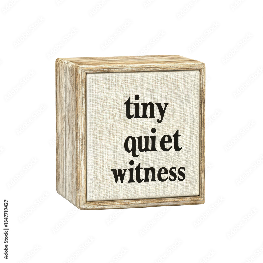 Obraz premium Tiny Quiet Witness - Inspirational Wooden Box Sign