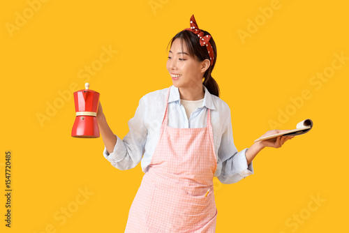 Young Asian smiling waitres...