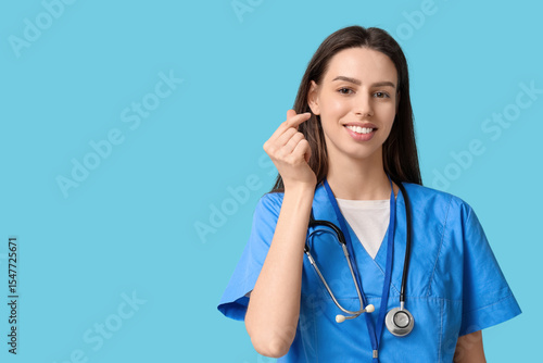 Young female doctor making ...
