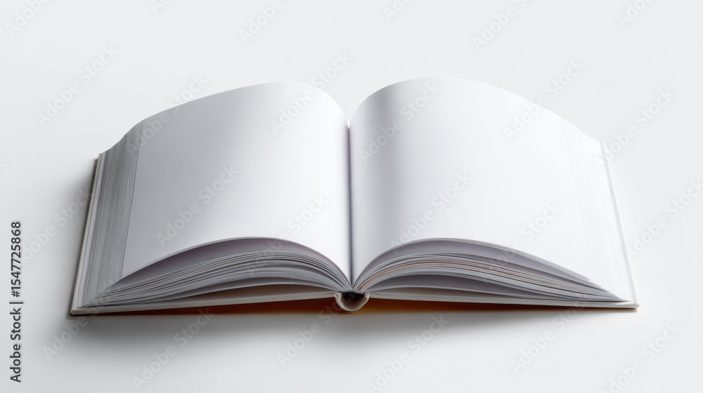 Open book with blank pages on white background Open book with blank pages on white background