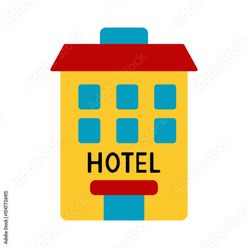 Simple Flat Design Hotel Building Icon