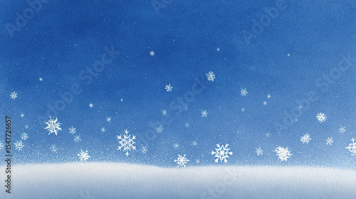 winter snowflakes blue background illustration