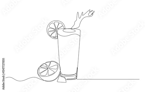 Fresh Lemonade continuous line art drawing