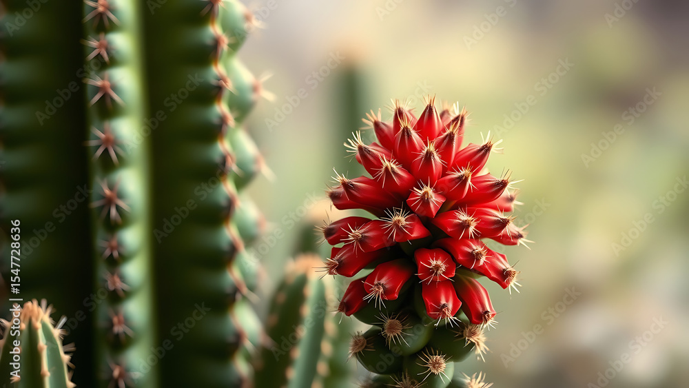 Wood block print illustration of cactus flower plant red vertical Wood block print illustration of cactus flower plant red vertical