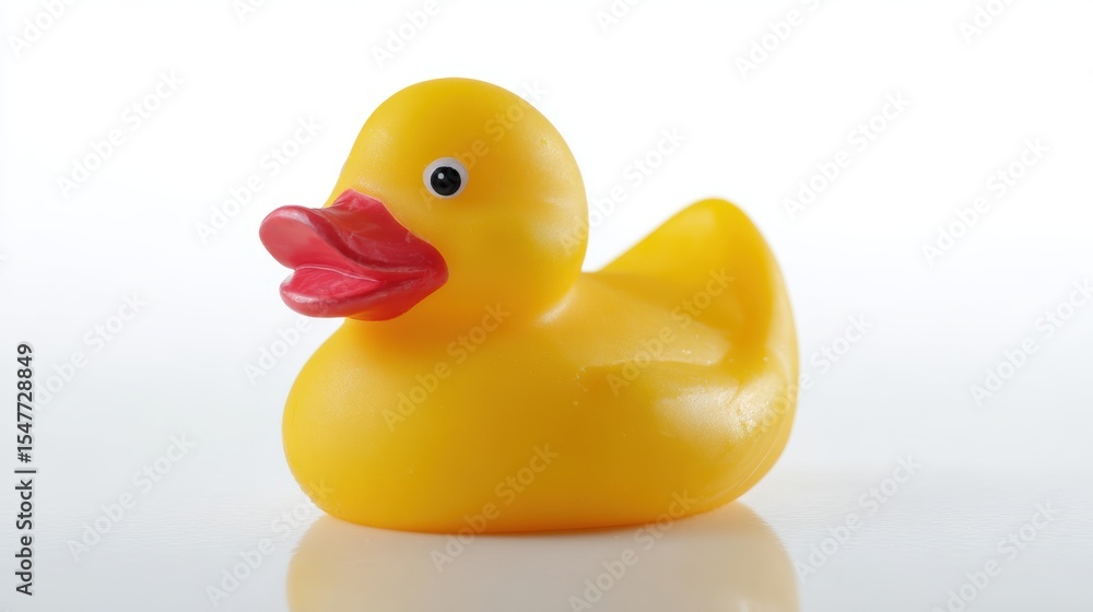 Single yellow rubber duck isolated on white background Single yellow rubber duck isolated on white background