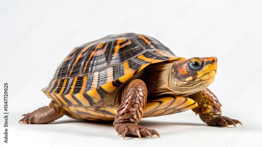 Fototapeta premium front box turtle white background