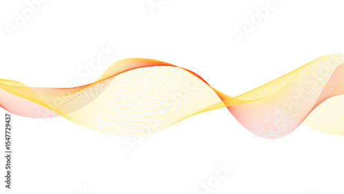 Abstract orange and yellow wave design on white background
