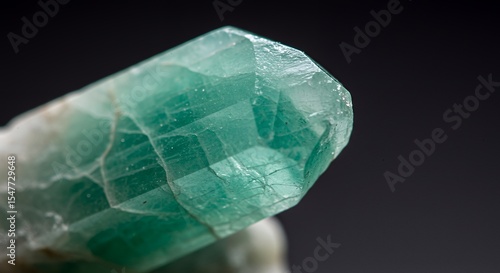 Wallpaper Mural Close-up of a Vibrant Green Fluorite Crystal with Intricate Internal Structures Torontodigital.ca