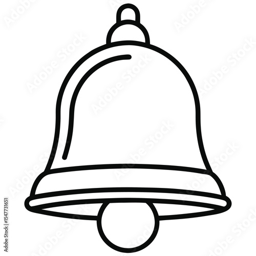 Bell Icon in Black and White – Classic Alarm or Notification Symbol