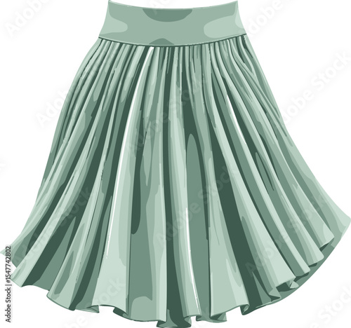 isolated vector illustration of green skirt
