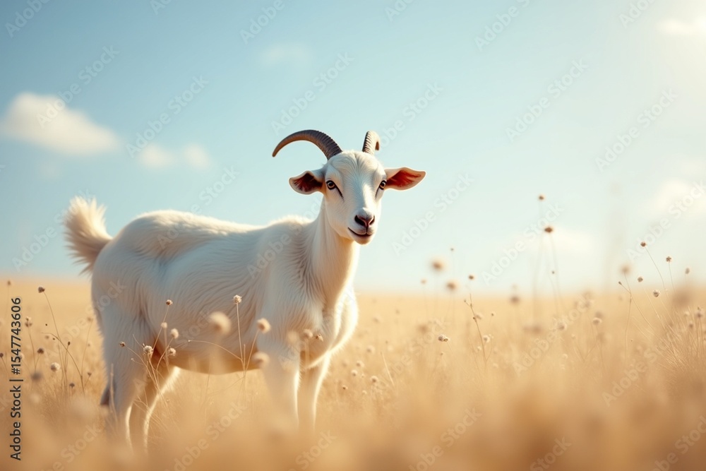 Obraz premium goat on the meadow
