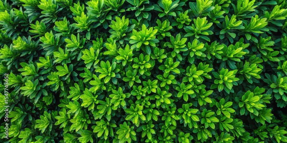 Detailed aerial view of a green bush with lush foliage from top down Detailed aerial view of a green bush with lush foliage from top down