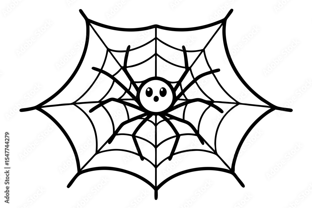 Fototapeta premium Spooky Creepy Spider Web Icon Design