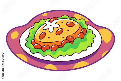 Mexican Enchilada Dish with Beans Drawing